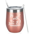 thumbnail image 1 of 50th Birthday Gifts for Women - 50th Birthday Wine Tumbler for Women, 12oz Insulated Wine Tumbler with Lid and Straw, 50 Years Old Birthday Gifts for Anniversary Decorations (Rose Gold), 1 of 6