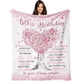 thumbnail image 1 of 50th Birthday Gifts for Women Blanket 60"X50", 50th Birthday Gifts, 50th Birthday Gift Ideas, 1974 Birthday Gifts, 50 Year Old Gifts for Women, 50th Birthday Gifts for Her,50th Birthday Blanket, 1 of 5