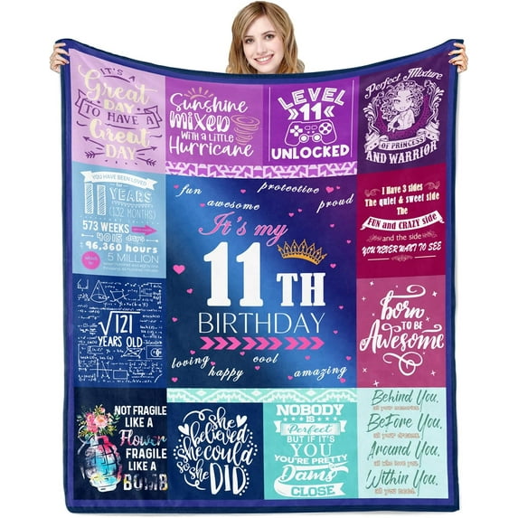 50th Birthday Gifts for Women Blanket 60x50in, 50th Birthday Gifts for Her, 50th Birthday Decorations for Women, 50 Year Old Birthday Gifts for Women Sister Wife Mom Friend Soft Warm Throw Blanket