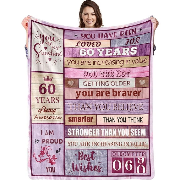 50th Birthday Gifts for Women, 50th Birthday Blanket for Her 50 Year Old Famale Gift Ideas Birthday Throw Blanket Gifts for 50 Year Old Birthday Gift for Women Wife Mom Grandma 50"x60"