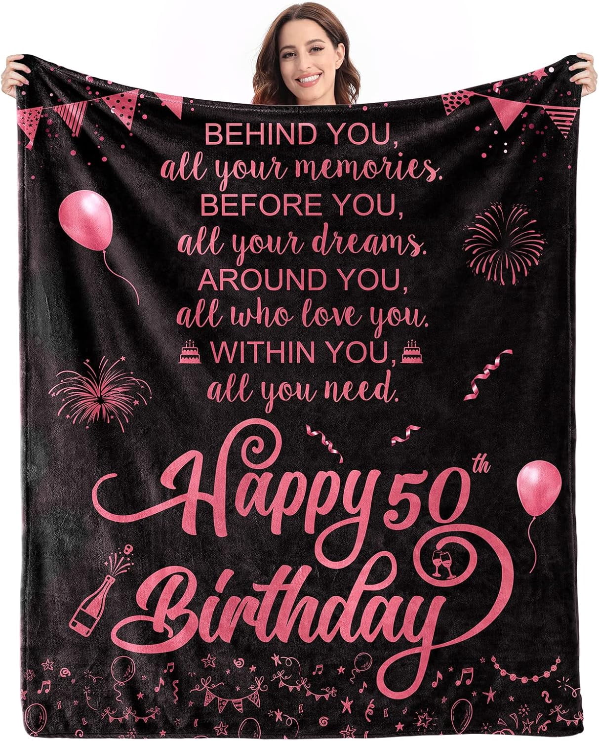50th Birthday Gifts for Women Funny 1972 Blanket for 50 Year Old Woman 50th Birthday Throw Ideas 50 Birthday Decorations for Women Her Him Wife Sister Mom Friends Grandmother 60"x50"