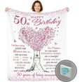 thumbnail image 1 of 50th Birthday Gifts for Women, 50th Birthday Gift Blanket, Gift for 50th Birthday Woman, 50 Year Old Gifts for Women 50th Birthday Gift Ideas, Happy 50th Birthday Gifts for Women Friends, 1 of 5