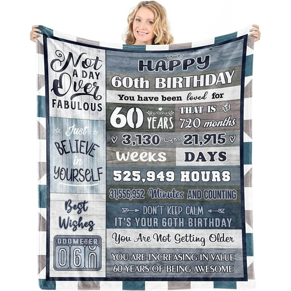50th Birthday Gifts for Women Happy 50th Birthday Decorations for Women 50 Year Old Gifts for Women 50th Birthday Gift Ideas for Her Wife Mom Sister Friend Flannel Throw Blanket 60"x50"
