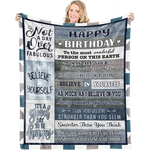 50th Birthday Gifts for Women Happy 50th Birthday Decorations for Women 50 Year Old Gifts for Women 50th Birthday Gift Ideas for Her Wife Mom Sister Friend Flannel Throw Blanket 60"x50"