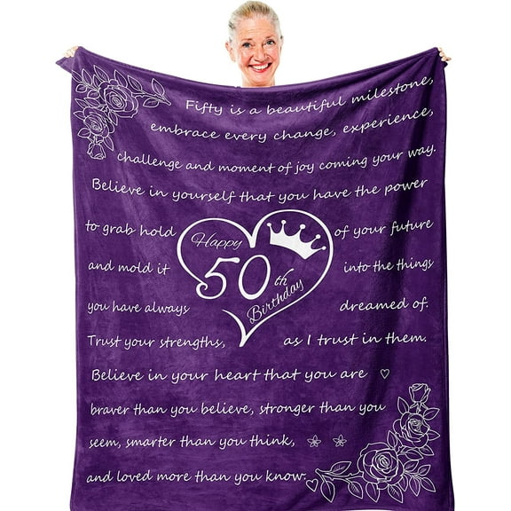 50th Birthday Gifts for Women/Men, for 50 Year Old Woman,1972 Birthday Gifts for Men/Women,50th Birthday Gift Ideas,50 Year Old Gifts for Women/Men,Best 50th Birthday Blanket 60x50