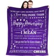 thumbnail image 1 of 50th Birthday Gifts for Women Men Blanket Decorations Happy 1972 50 Year Old Gift Wife Mom Husband Dad Cheers to Years Back in Flannel Throw Black 60''x50'', 1 of 5