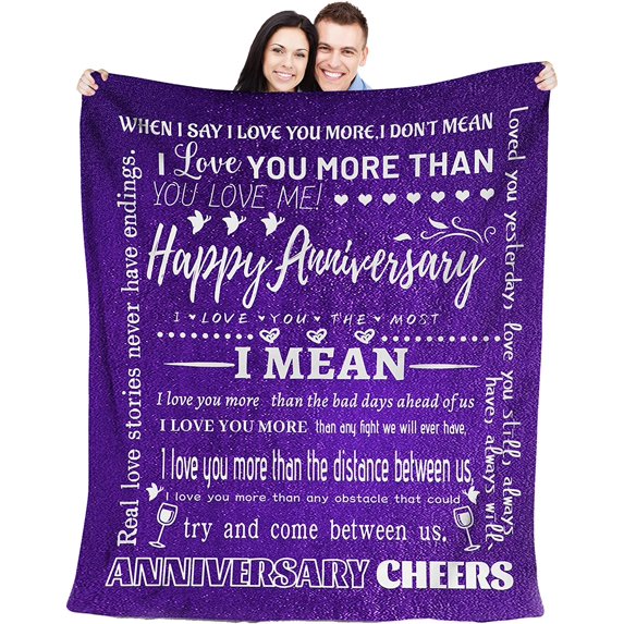 50th Birthday Gifts for Women Men Blanket Decorations Happy 1972 50 Year Old Gift Wife Mom Husband Dad Cheers to Years Back in Flannel Throw Black 60''x50''