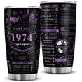 thumbnail image 1 of 50th Birthday Gifts for Women Men Friends Vintage 1974 Tumblers 50 Year Old Birthday Supplies Back in 1974 Old Time Information Stainless Steel Vacuum Insulated Tumblers 20oz, 1 of 6