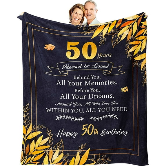 50th Birthday Gifts for Women or Men, Happy 50th Birthday Decorations, 50 Year Old Birthday Gift for Man Turning 50, 50th Birthday Gift Ideas, 1973 Birthday Gifts Throw Blanket 60 x 50 inch