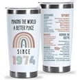 thumbnail image 1 of 50th Birthday Gifts For Women Men Since 1974, Turning 50 Birthday Gifts For Her, Him, 50 Birthday Gifts For Friends, Mom, Dad, Wife, Aunt, Grandma, Sister, 50th Birthday Tumbler, 1 of 6