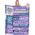 thumbnail image 1 of 50th Birthday Gifts for Women Personalized Happy Birthday Blanket for Women 1974 Birthday Gifts for Her Mom Daughter Wife Sister Grandma Friends Ideas Birthday Decorations Purple Throw Blanket, 1 of 5