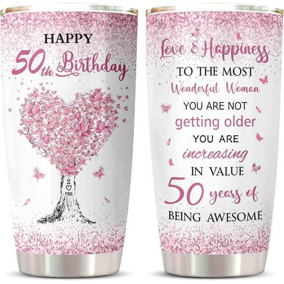 50th Birthday Gifts for Women Tumbler, 50th Birthday Gift Ideas, 50 Birthday Gifts for Women, 1973 Birthday Gifts for Women, Gifts for 50 Year Old Woman, Women Turning 50 Coffee Cup 20oz 1PC