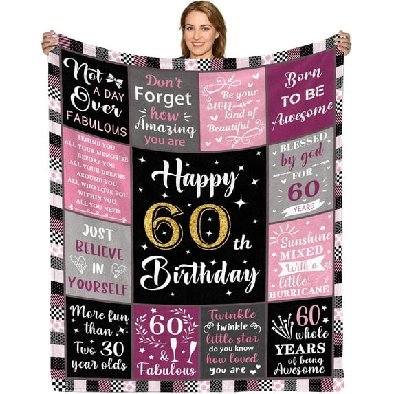 50th Birthday Gifts for Women, Wife Birthday Gifts for 50 Year Old Blanket, 1974 Birthday Gifts for 50th Throw Blanket, 50"x60" Happy 50th Birthday Blanket for Grandma Mom Friend Sister