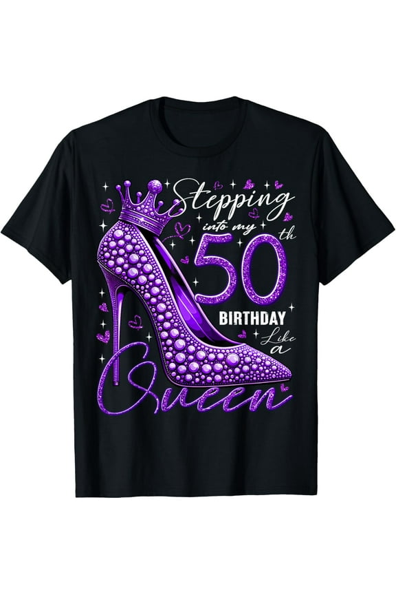 50th Birthday Gifts for Her Stepping Into My 50th Birthday T-Shirt