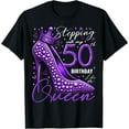 thumbnail image 1 of 50th Birthday Gifts for Her Stepping Into My 50th Birthday T-Shirt, 1 of 7