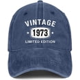 thumbnail image 1 of 50th Birthday Gifts for Men Women 1973 Hats Vintage 50 Year Old Embroidered Baseball Cap, 1 of 6
