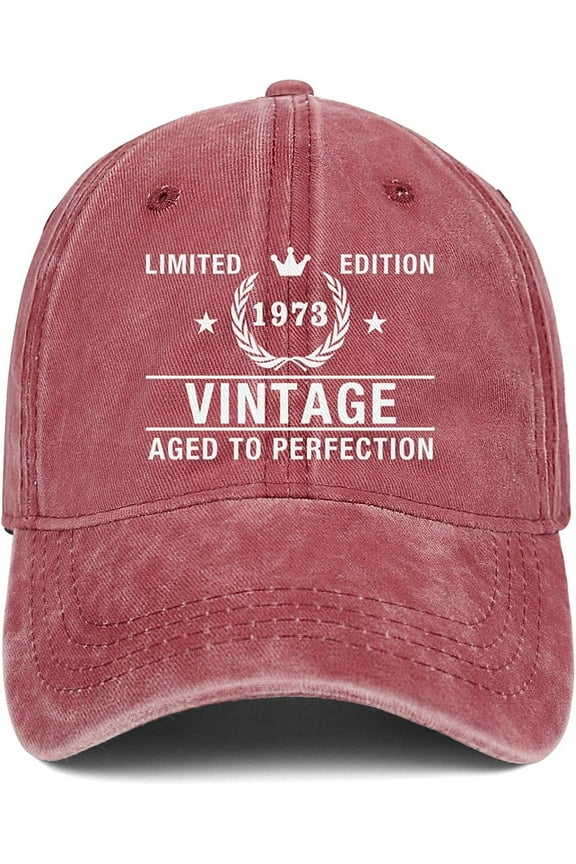 50th Birthday Gifts for Men Women 1973 Hats Vintage 50 Year Old Embroidered Baseball Cap