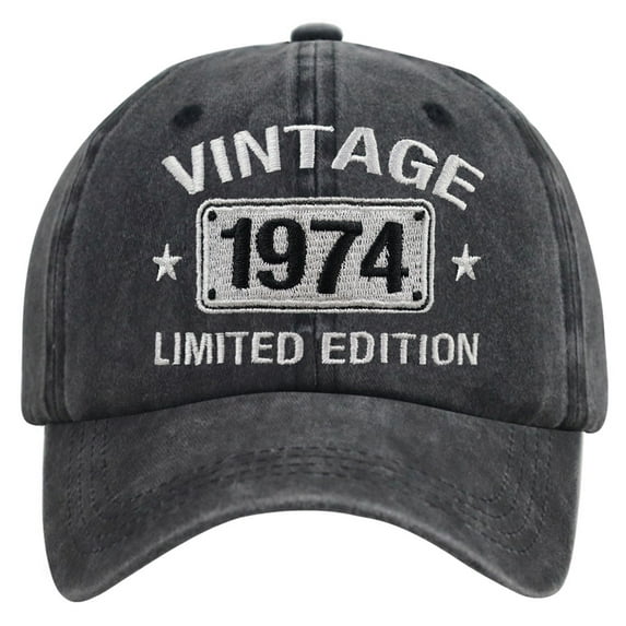 50th Birthday Gifts for Men Women, Vintage 1974 Limited Edition Adjustable Embroidered Baseball Cap
