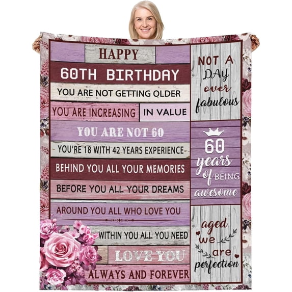 50th Birthday Gifts for Women, 50th Birthday Throw Blankets 50x60 Inch 50th Birthday Gifts Ideal for Her Him, 1974 Bed Blanket Gift for Parents Wife