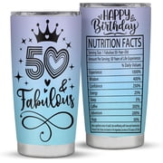50th Birthday Gifts for Women Her, 50 and Fabulous Tumbler for Women 50 Year Old Birthday Gift Ideas, 50th Birthdays Decorations