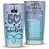 50th Birthday Gifts for Women Her, 50 and Fabulous Tumbler for Women 50 Year Old Birthday Gift Ideas, 50th Birthdays Decorations