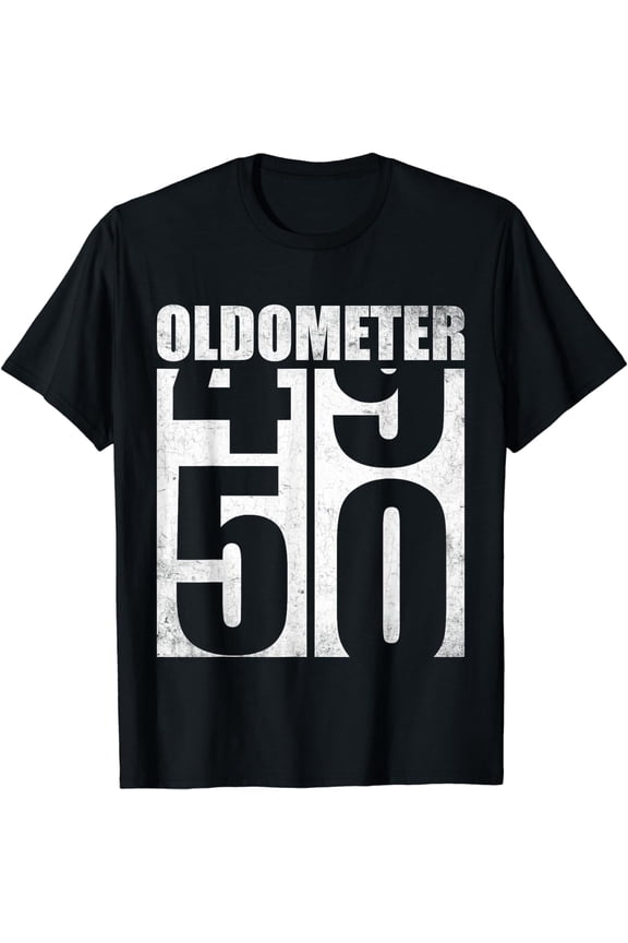 50th Birthday Oldometer 49-50 Vintage Funny Gifts Men Women T-Shirt