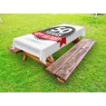 thumbnail image 1 of 50th Birthday Outdoor Tablecloth, Retro Label Red Ribbon in Classical Old Fashioned Celebratory Design, Decorative Washable Fabric Picnic Table Cloth, 58 X 84 Inches,Grey Red White, by Ambesonne, 1 of 2
