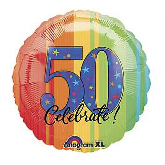 50th Birthday Party - A Year to Celebrate 50 Mylar 18 inch Balloon