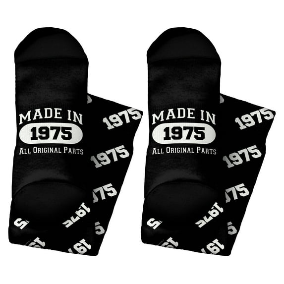 ThisWear 50th Birthday Socks Made In 1975 Generation X Socks 1-Pair Novelty Socks Charcoal