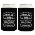 thumbnail image 1 of 50th Birthday Presents Vintage 1976 Aged Perfectly 2-pack Can Coolie Drink Coolers Coolies Black, 1 of 8