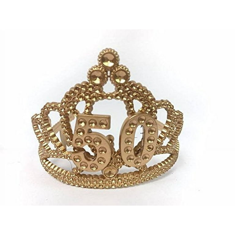 50th Birthday Princess Tiara Gold Crown Party Princess Plastic Tiara