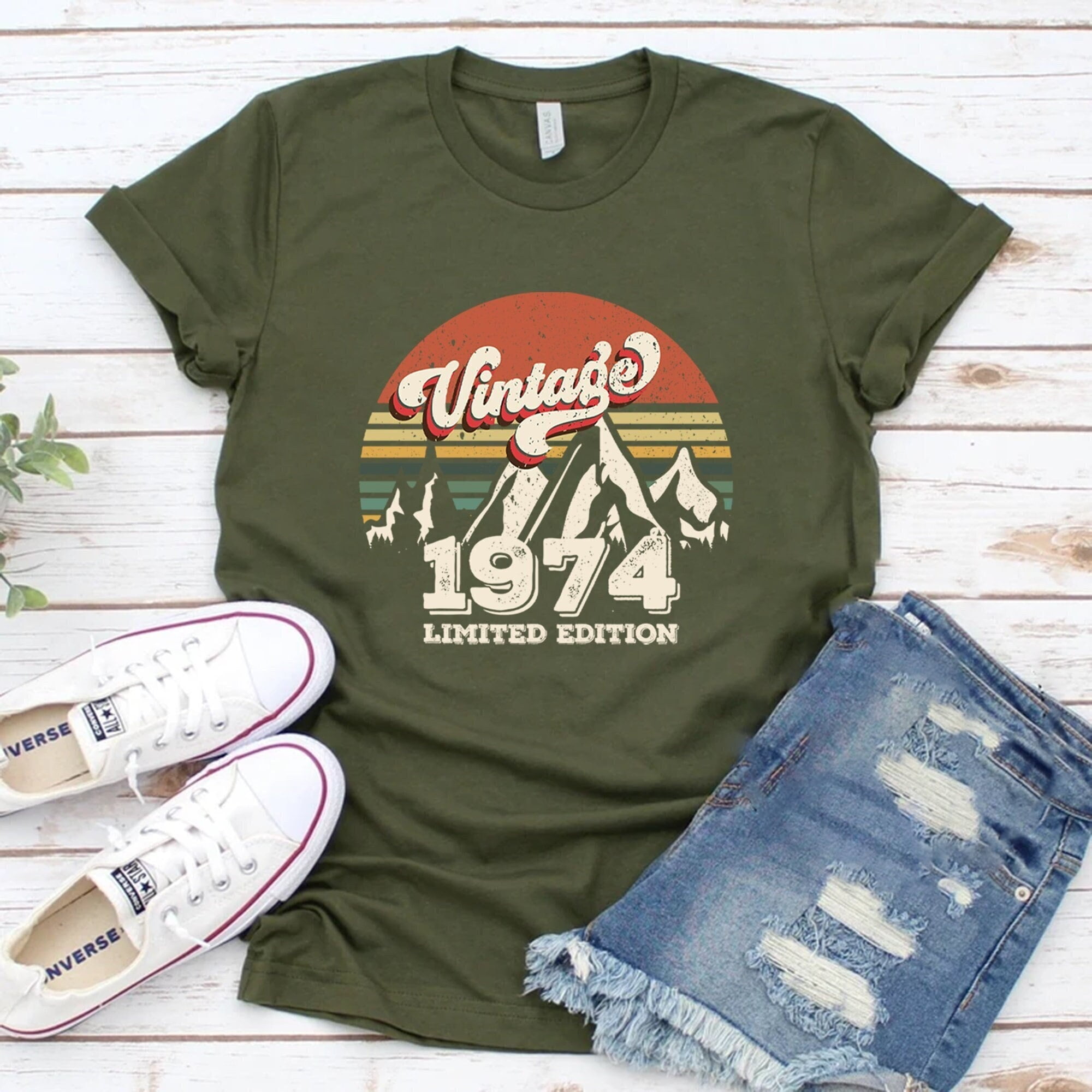 Custom 1974 50th Birthday Shirt For Men - Vintage Birth Year T-Shirt, Personalized Birthday Gift Idea - View #2