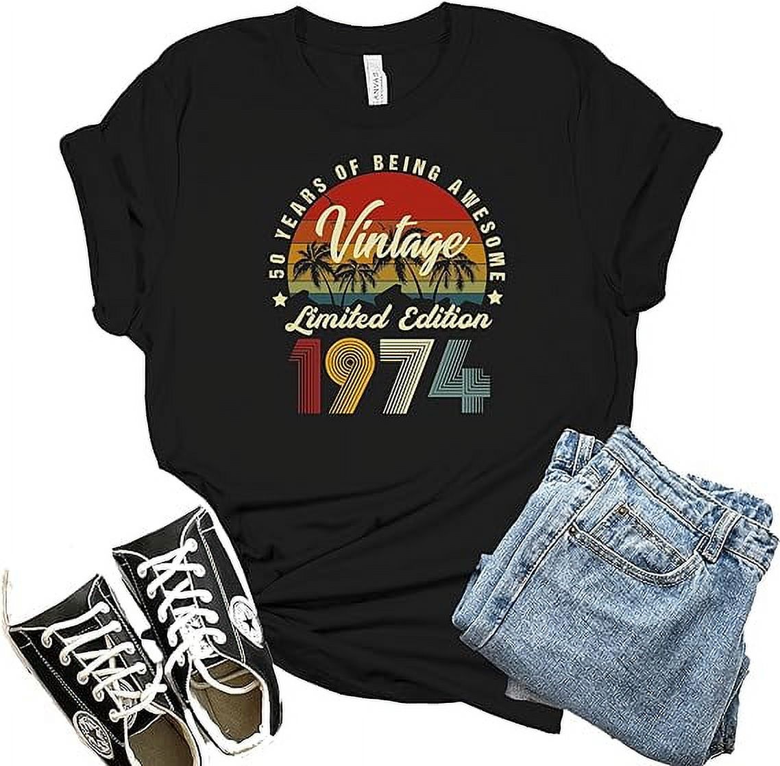1975 Vintage Birthday Shirt For Women - 50th Birthday Gift, Retro Design, Custom Year Option - View #5