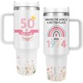 thumbnail image 1 of 50th Birthday Tumbler for Her 40 oz Stainless Steel Insulated Gifts for Women Turning 50 With Lid & Straw Celebrate a Milestone in Style, 1 of 4