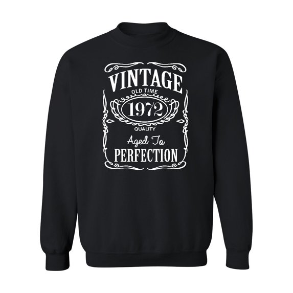 50th Birthday VINTAGE 1973 Crewneck Sweatshirt, S, Black