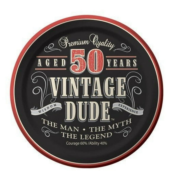 50th Birthday Vintage Dude Aged 50 Years Birthday ~ Edible Image Cake/cupcake Topper!!!
