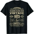 thumbnail image 1 of 50th Birthday Vintage Gift For Legends Born 1973 50 Year Old T-Shirt, 1 of 4