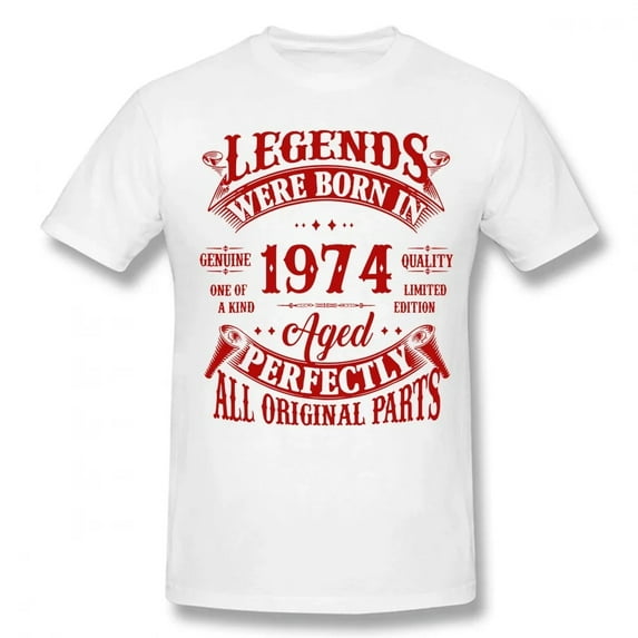 50th Birthday Vintage Legends Born In 1974 50 Years Old T Shirt Streetwear Short Sleeve Gifts Summer Style T-shirt Mens Clothing