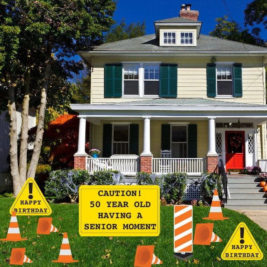 50th Birthday Caution 50 Year Old Having a Senior Moment Yard Signs