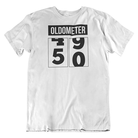 50th Birthday or Anniversary Vintage Oldometer T-Shirt Gifts for Men & Women White