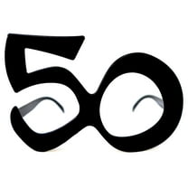 50th Glasses Birthday Anniversary Eyeglasses Black Number Frame Party Favor 50 Years 50s Theme Celebration