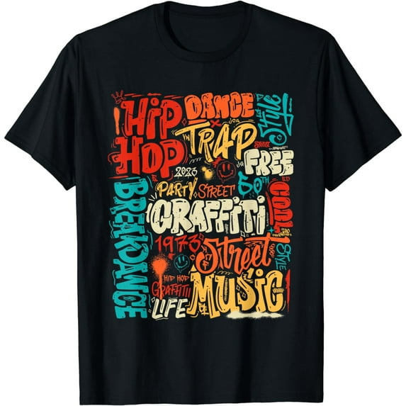 50th Music And Hip hop Graffiti Cassette Vintage Retro T-Shirt