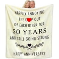 thumbnail image 1 of 50th Wedding Anniversary for Couple Men Women Gifts 50 Year Anniversary Blanket Gift for Parents 50th Anniversary Blanket for Mom Dad Best 50th Anniversary for Grandma Grandpa Grandparents Christmas, 1 of 6