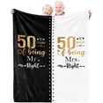 thumbnail image 1 of 50th Wedding Anniversary for Couples Golden 50th Anniversary for Parents 50 Years of Being Mr. Right Mrs. Always Right Gift Wedding Anniversary Blanket Gifts for Husband Wife Parents Grandparents, 1 of 5