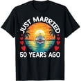 thumbnail image 1 of 50th Wedding Anniversary Cruise Couples Matching Cruise Trip T-ShirtMen and women, White Black T-shirt, size: Extra large S-4XL, 1 of 4