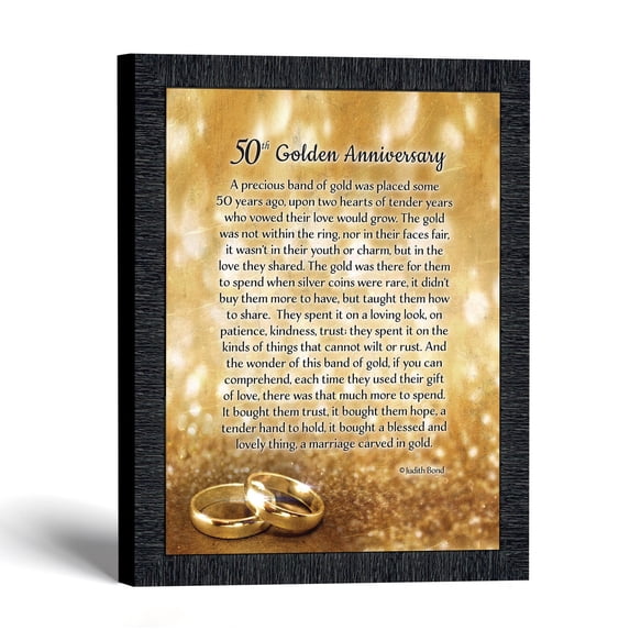 50th Anniversary Wall Art, Golden Wedding Keepsake Framed Print