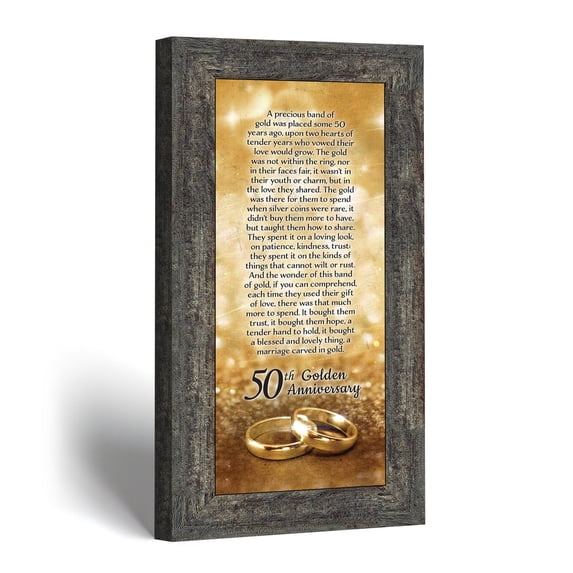 50th Anniversary Wall Art, Golden Wedding Keepsake Framed Print