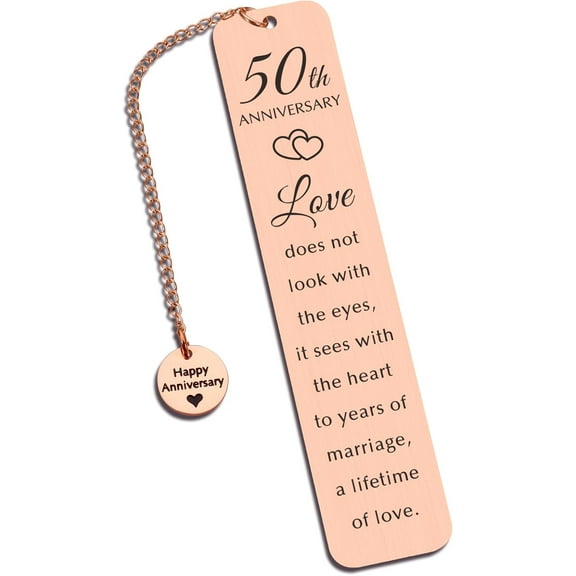 50th Wedding Anniversary Giftss for Wife Husband Couple Anniversary for Women Men 50th Anniversary for Couple 50th Anniversary Decorations Bookmark Christmas Birthday Gifts for Women Men