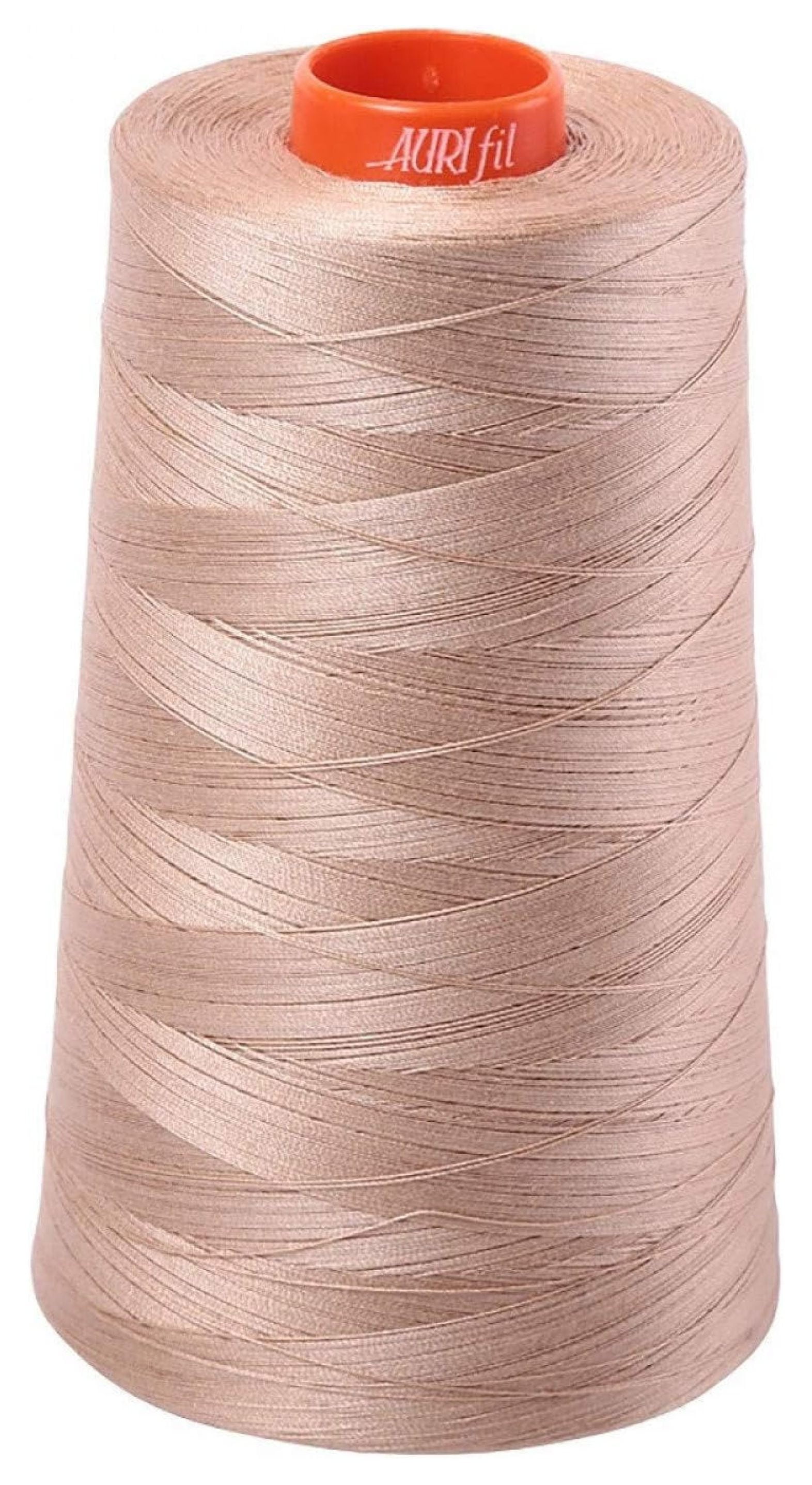 50wt Cotton Thread 6452yd - Beige, Egyptian Cotton for Embroidery, Quilting & Serging - Large Spool - 100% Long Staple Mercerized