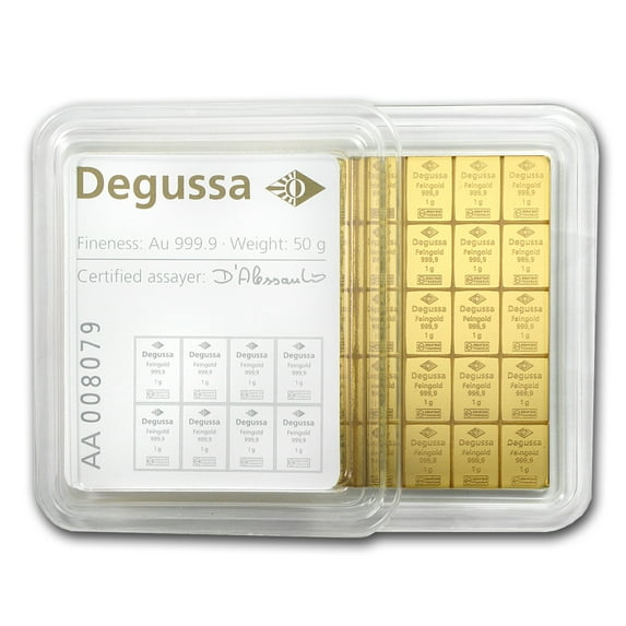 50x 1 gram Gold CombiBar™ - Degussa (In Assay)